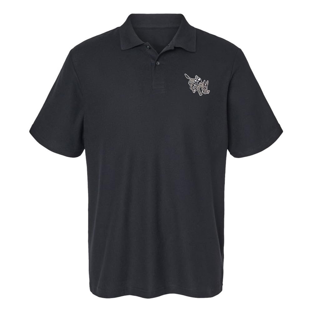 Campus Lab Colorado School of Mines Primary Logo Men's Adult 100% Cotton Knit Embroidered Polo Shirt, Black, 2X-Large