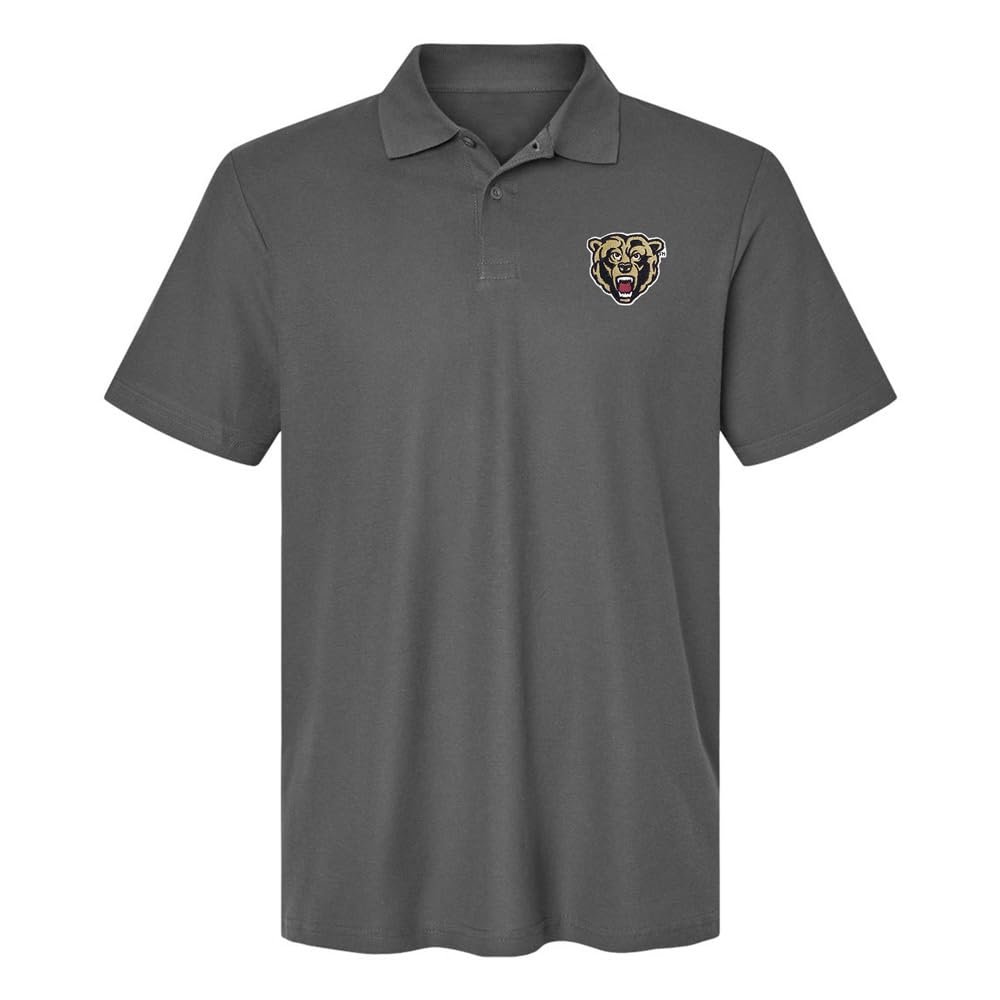 Campus Lab Kutztown University Primary Logo Men's Adult 100% Cotton Knit Embroidered Polo Shirt, Charcoal, 3X-Large