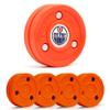 Green Biscuit Hockey Puck- 4 Pack Orange 2.0 Snipe Shooters Off Ice Hockey Pucks with 1 NHL Puck and GB Stickers- Offcial Street Hockey Pucks for Classic Training (Edmonton Oilers) view 1