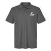 Campus Lab University of Wisconsin-La Crosse Primary Logo Men's Adult 100% Cotton Knit Embroidered Polo Shirt, Charcoal, 2X-Large view 1