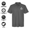 Campus Lab University of Wisconsin-La Crosse Primary Logo Men's Adult 100% Cotton Knit Embroidered Polo Shirt, Charcoal, 2X-Large view 4
