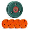 Green Biscuit Hockey Puck- 4 Pack Orange 2.0 Snipe Shooters Off Ice Hockey Pucks with 1 NHL Puck and GB Stickers- Offcial Street Hockey Pucks for Classic Training (Minnesota Wild) view 1
