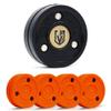 Green Biscuit Hockey Puck- 4 Pack Orange 2.0 Snipe Shooters Off Ice Hockey Pucks with 1 NHL Puck and GB Stickers- Offcial Street Hockey Pucks for Classic Training (Vegas Golden Knights) view 1