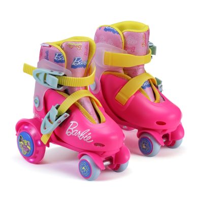 Barbie Kids Trainer Skates - Light Up Wheels, ABEC 5 Bearings, Durable PVC Material, Foam Shoe Lining, Perfect for Active Fun and Adventures, US Size 9-12