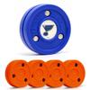 Green Biscuit Hockey Puck- 4 Pack Orange 2.0 Snipe Shooters Off Ice Hockey Pucks with 1 NHL Puck and GB Stickers- Offcial Street Hockey Pucks for Classic Training (St. Louis Blues) view 1
