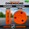 Green Biscuit Hockey Puck- 4 Pack Orange 2.0 Snipe Shooters Off Ice Hockey Pucks with 1 NHL Puck and GB Stickers- Offcial Street Hockey Pucks for Classic Training (St. Louis Blues) view 4
