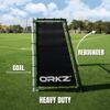 ORKZ Soccer Goal Rebounder Trainer 3-in-1 | 7X5' Large Ultra-Responsive Rebound Net for Powerful Football Practice, High Passing, Low Passing and Shooting Training, Includes Ground Stakes view 3