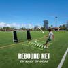 ORKZ Soccer Goal Rebounder Trainer 3-in-1 | 7X5' Large Ultra-Responsive Rebound Net for Powerful Football Practice, High Passing, Low Passing and Shooting Training, Includes Ground Stakes view 4