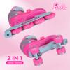 Barbie 2in1 Kids Roller Skates, Transform from Quads to Inlines Skates, Durable Hardshell Boot, LED Wheels for Quads and Inlines, ABEC-7 Carbon Steel Bearings, US Size 12-2 view 4