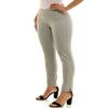Zac & Rachel Women's Pull On Pattern Compression Ponte Slim Leg Ankle Pant, Cream/Brown Green Plaid, L view 3