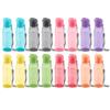 Bulk Set of 16 Multicolor 10oz Water Bottles for Kids and Adults - Leak Proof With Carry Strap - Square Reusable for Juice, Drinks - BPA-Free Dishwasher-Safe view 1