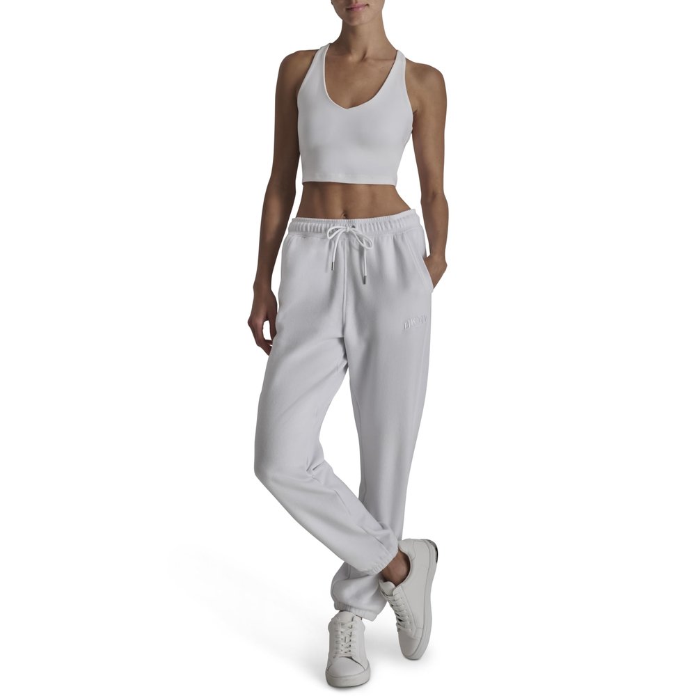 DKNY Women's Performance Sweatpant,White,Small