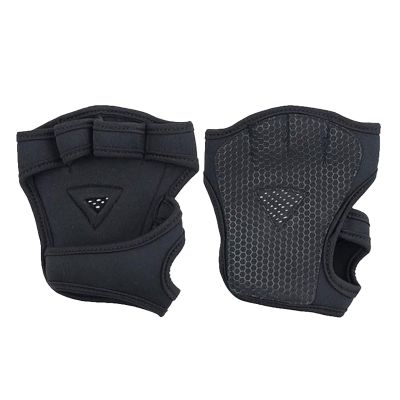 Anti Slip Four Finger Weight Training Gloves Workout Glove Gym Weight Lifting Gloves for Men Women (Black, M)