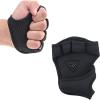 Anti Slip Four Finger Weight Training Gloves Workout Glove Gym Weight Lifting Gloves for Men Women (Black, M) view 2
