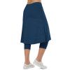 Women Knee Length Athletic Skirts with Leggings,Skirted Leggings Skorts Capris with Skirts for Women Skort Zipper Pockets(Dark Blue 4XL) view 3