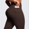 CRZ YOGA Butterluxe Workout Leggings Pockets 25'' - High Waisted Gym Womens Yoga Pants Buttery Soft Hot Fudge Brown Medium view 3