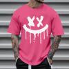 Summer Tops 2024 Novelty Graphic Tees X-Eye-Face Dripping Paint Graffiti Y2k Short Sleeve Blouse Fashion Funny Tshirts view 2