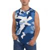 MINDBBDFJ Blue Camo Print Men'S Tank Tops Swim Beach Sleeveless Shirt Muscle Tank Top Gym Workout Tank Top view 1