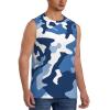 MINDBBDFJ Blue Camo Print Men'S Tank Tops Swim Beach Sleeveless Shirt Muscle Tank Top Gym Workout Tank Top view 2