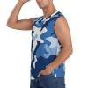 MINDBBDFJ Blue Camo Print Men'S Tank Tops Swim Beach Sleeveless Shirt Muscle Tank Top Gym Workout Tank Top view 3