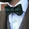 Barry.Wang Self Tie Bow Ties for Men Deep Green Bow Tie Pocket Square Cufflinks Set Paisley Flower Bowtie Wedding Party view 3