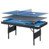 3-in-1 Multifunctional Game Table - Billiard, Table Tennis, Dining Table - Perfect for Family Entertainment - includes Billiard Balls, Cues, Table Tennis Paddles and Net, and Dining Top Cover (Blue) view 1