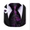 Barry.Wang Flower Ties for Men Handkerchief Cufflinks Set Wedding Necktie Set Party view 1