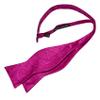 Barry.Wang Solid Color Paisley Self Tie Bow Ties for Men Formal Hot Pink Bowtie and Pocket Square Cufflinks Set Tuxedo view 4