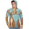 BTCOWZRV Men's Sun Protection Hoodie Shirts UPF 50+ Long Sleeve Rash Guard Funny for Kangaroo Zoo Sun Shirt Outdoor Style view 2