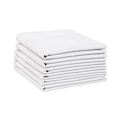 Bycc Bynn Men's Handkerchiefs Soft Cotton Solid Colour Classic Hankie (12, White)