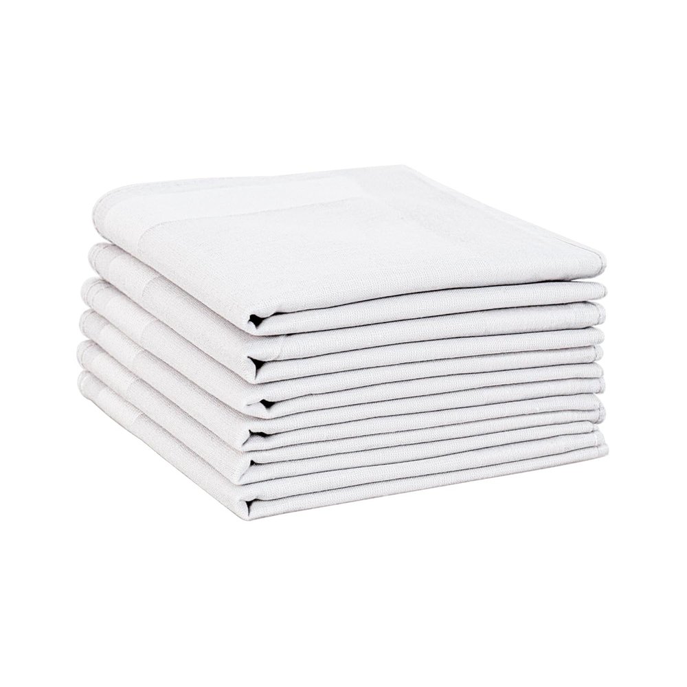 Bycc Bynn Men's Handkerchiefs Soft Cotton Solid Colour Classic Hankie (12, White)