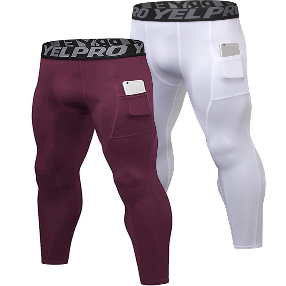 Queerier Mens Compression Pants Athletic Running Leggings Active Workout Tights Sports Quick Dry Base Layer for Basketball