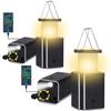 2Pack Solar LED Rechargeable Emergency Camping Lantern,Wram White Solar Rechargeable,Rechargeable Type C,Emergency Lights Hand-Crank Power Generation,Phone Power Supply Function,flashlights view 1