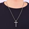 Fiusem Cross Necklace for Men, Inspirational Bible Verse Cross Chain for Men, Stainless Steel Box Necklace 14K Silver Plated 20", I CAN DO ALL THINGS view 2