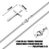 Fiusem Cross Necklace for Men, Inspirational Bible Verse Cross Chain for Men, Stainless Steel Box Necklace 14K Silver Plated 20", I CAN DO ALL THINGS view 4