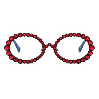 helena Retro Oval Sunglasses Women Diamond Small Punk Sun Glasses Men Crystal Vintage Rhinestone Eyewear UV400 S67 (C10)