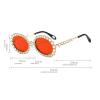 helena Retro Oval Sunglasses Women Diamond Small Punk Sun Glasses Men Crystal Vintage Rhinestone Eyewear UV400 S67 (C10) view 3