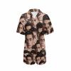 Custom Pajamas for Women, Personalized Adult Short Pajamas with Photo Funny Face Printed Sleepwear, Women Pajama Set House Dress, for Pajama Party, Summer Gift view 1