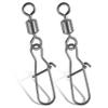 100Pcs Fishing Rolling Barrel Swivel with Duo Lock Snap Connector, High Strength Black Nickel Copper Swivel with Quick Change Snap Clip Tackle for Freshwater Saltwater Fishing (5#) view 1