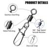 100Pcs Fishing Rolling Barrel Swivel with Duo Lock Snap Connector, High Strength Black Nickel Copper Swivel with Quick Change Snap Clip Tackle for Freshwater Saltwater Fishing (5#) view 3