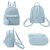 Girls Fashion Mini Backpack Purse Small Cute Plaid Leather Women Backpacks Little Bag, Mint Blue view 3