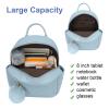 Girls Fashion Mini Backpack Purse Small Cute Plaid Leather Women Backpacks Little Bag, Mint Blue view 4