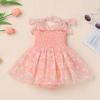 ODASDO Baby Girls 1st First Birthday Outfits, Groovy One Year Old Party Cake Smash Toddlers Kids Smocked Tulle Tutu Princess Daisy Floral Dresses Summer Bodysuit Wedding Pageant Sundress Peach 12-18M view 2