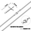 Fiusem Cross Necklace for Men, Inspirational Bible Verse Cross Chain for Men, Stainless Steel Box Necklace 14K Silver Plated 24", FEAR NOT FOR I AM WITH YOU ISAIAH view 4