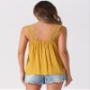 Allegra K Casual Sleeveless Top for Women's Square Neck Panel Lace Ruffles Tank Tops X-Small Yellow view 3