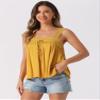 Allegra K Casual Sleeveless Top for Women's Square Neck Panel Lace Ruffles Tank Tops X-Small Yellow view 4