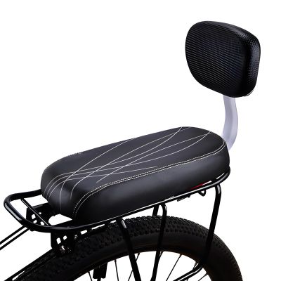 SHEKAKO Kid's Bike Seat - Children Bicycle Back Seat, PU Leather Mountain Bike Cushion with Backrest (Black)