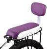 SHEKAKO Kid's Bike Seat Rear, Child Bicycle Back Seat, Children Bicycle Rear Seat, PU Leather Mountain Bike Cushion Rear Rack Seat, Comfort Bike Seat with Backrest (White+Purple) view 1