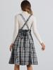 Allegra K Overall Plaid Dress for Women's Christmas Tartan Pinafore Suspender Skirt Medium Black view 2