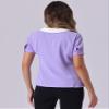 Allegra K Peter Pan Collar Blouse for Women's Contrast Collar Work Office Button Down Chiffon Top X-Large Light Purple view 3